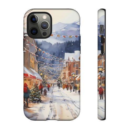 Bustling Victorian Christmas Market - Impact Resistant Phone Case iPhone 12 Pro Matte